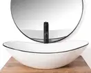 Умывальник (раковина) REA ROYAL WHITE BLACK EDGE накладной (REA-U8569)