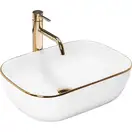Умывальник (раковина) REA BELINDA WHITE GOLD EDGE накладной (REA-U8736)