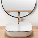 Умывальник (раковина) REA BELINDA WHITE GOLD EDGE накладной (REA-U8736)