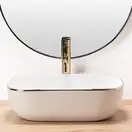 Умывальник (раковина) REA BELINDA WHITE GOLD EDGE накладной (REA-U8736)
