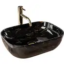 Умывальник (раковина) REA BELINDA BLACK MARBLE SHINY накладной черный (REA-U8907)