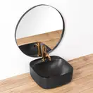 Умывальник (раковина) REA LUIZA 42 BLACK MAT накладной черный матовый (REA-U9606)