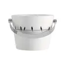 Раковина підвісна або накладна 8804V  BUCKET 40R 40,5х54 см, з тримачем рушника хром, декор Swallows(Ластівки) Scarabeo
