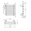 Полотенцесушитель водяной Lidz Standard (CRM) РЛС D32/20х1/2" 500x700 P5 (LSTNDRLSD32201250705WAT)