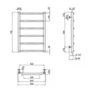 Полотенцесушитель водяной Lidz Trapezium (CRM) D38/25 500x800 P6 (LTRPZD382550806WAT)