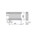 Радіатор трубчатий Zehnder Charleston 3060-20 H=600 мм; L=920 мм (966мм); T=100 мм + (35мм) (5510) 1218 Вт, Traffic White (3060-20 RAL 9016 5510)