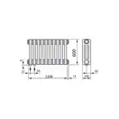 Радіатор трубчатий Zehnder Charleston 3060-24 H=600 мм; L=1104 мм (1130мм); T=100 мм + (35мм) (5510) 1462 Вт,Traffic White (3060-24 RAL 9016 5510)