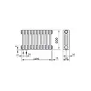 Радіатор трубчатий Zehnder Charleston 3060-26 H=600 мм; L=1196 мм (1222мм); T=100 мм + (35мм) (5510) 1584 Вт, Traffic White (3060-26 RAL 9016 5510)
