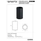 145611320 Gamma Тримач зубних щіток окремостоячий чорний Bemeta Чехія (145611320)