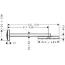 Верхній душ Axor Showersolutions 240х240 1jet з власником, brushed black chrome (10925340)