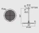 Верхній душ Bossini APICE D280 мм з стельовим кронштейном 300мм, хром (H31430G00030005)