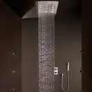 Душова лійка BOSSINI DREAM-CUBE 10 LED білий для підвісної стелі 47x47сm, хром (H37453000030016)