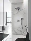 Верхний душ 310 х 310 мм с держателем 430 мм Grohe Rainshower SmartActive Cube (цвет - тёмный графит, матовый) (26479AL0) фото 2 Aquada.com.ua