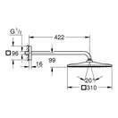 Верхній душ Grohe Rainshower Mono 310 Cube, графіт матовий (26564AL0)