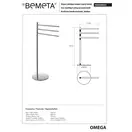 104836032 Omega Стійка з потрійним поворотним тримачем рушників  Bemeta (104836032)