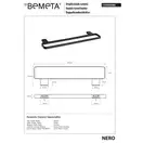 135004080 Nero Тримач рушника чорний Bemeta (135004080)