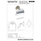 144212018 Retro Тримач туалетного паперу з кришкою(золото/хром), Bemeta (144212018)