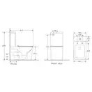 Чаша унітазу-компакту Mixxus Premium Quadro-0401-R Bowl 610х365х825 Rimless без сидіння (MI8339)