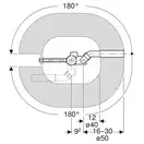 Слив-перелив для ванны Geberit с поворотным механизмом и впускным штуцером, Ø52, длина 26 см (150.700.00.6) 150.700.00.1