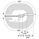 Слив-перелив для ванны Geberit с поворотным механизмом и впускным штуцером, d52, длина 73 см (150.701.00.6) 150.701.00.6