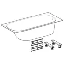 Ванна акриловая 170 х 75 х h46,5 см Geberit Soana, slim rim в комплекте с ножками 554.014.01.1