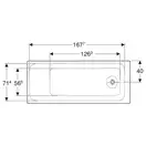 Ванна акриловая 180 х 80 х h46,5 см Geberit Tawa, slim rim в комплекте с ножками 554.122.01.1