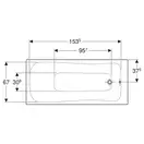 Ванна акриловая 170 х 75 х h42,8 см Geberit Selnova в комплекте с ножками 554.285.01.1