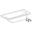 Ванна акриловая 170 х 75 х h42,8 см Geberit Selnova в комплекте с ножками 554.285.01.1