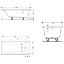 Geberit Selnova Square Ванна акрилова 160x75, біла (554.383.01.1)
