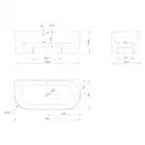 Ванна акрилова Knief Fresh Wall 180x80, Click-Clack з виливом, білий глянсовий (010023107/010009107) (010023107_010009107)