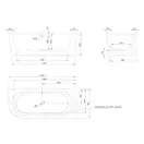 Ванна акрилова Knief Wall Corner Left з щілинним переливом, 180x80 (0100277CL / 010009106S) (0100277CL_010009106S)