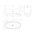 ванна кам'яна Omnires Neo 158x72 овальна white (NEO158SWWBP)