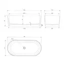 ванна кам'яна Omnires Ovo 160x75 овальна white (OVOWWBP)