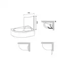 Шторка для ванни одноелементна CVSK1 ROSA 140-150 R Transparent, (7QRM0100Y1) RAVAK