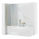 Шторка для ванны REA ELEGANT BRUSHED GOLD 70 постоянная (REA-W6600)