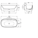 Ванна з штучного каменю Surfex Roca Beyond, 180х90, з сифоном (A248452000)