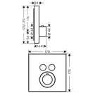 Термостат для душу Axor ShowerSelect square, 2 споживача, прихованого монтажу, Matt Black (36715670)