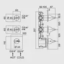 Змішувач для душу з термостатом Bossini APICE на 2-3 виходу, хром (Z035203030)