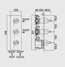 Змішувач для душу з термостатом Bossini APICE на 2-4 виходу, хром (Z035204030)