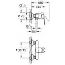 Смеситель для душа Grohe Bau Edge (цвет - хром) (23636000) фото 2 Aquada.com.ua