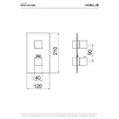 WE00102/QBM Змішувач для душу вбудовуваний на 2 споживачі, термостат, без внутр частини, чорний мат Nobili ІТАЛІЯ (WE00102/QBM)