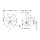 смеситель для душа скрытого монтажа Omnires Armance antique copper (AM5235ORB)