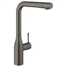 Змішувач для кухні Grohe Essence одноважільний з висувною лійкою, brushed hard graphite (30504AL0)