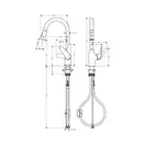 Змішувач для кухні Hansgrohe Focus M42-H220 2jet з висувним виливом, хром (71800000)