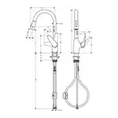 Кухонный смеситель 220, с вытяжным душем, 2jet Hansgrohe Focus M42 (цвет - сталь) 71800800