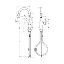 Змішувач для кухні Hansgrohe Focus M429-H180 з висувним виливом, хром (71801000)