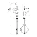Кухонный смеситель 180, с вытяжным душем, 2jet Hansgrohe Focus M42 (цвет - сталь) 71801800