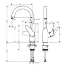 Змішувач для кухні Hansgrohe Focus M421-H220, сталевий (71802800)