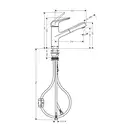 Кухонный смеситель 150, с вытяжным изливом, 1jet Hansgrohe Focus M42 (цвет - сталь) 71814800