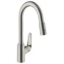 Кухонный смеситель 220, с вытяжным душем, 2jet sBox Hansgrohe Focus M42 (цвет - сталь) 71820800